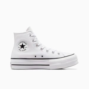 White chuck taylor converse high top platform converse